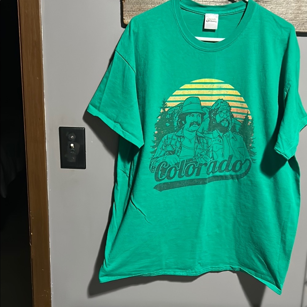 NWOT Cheech and Chong Green Colorado Graphic T-Shirt